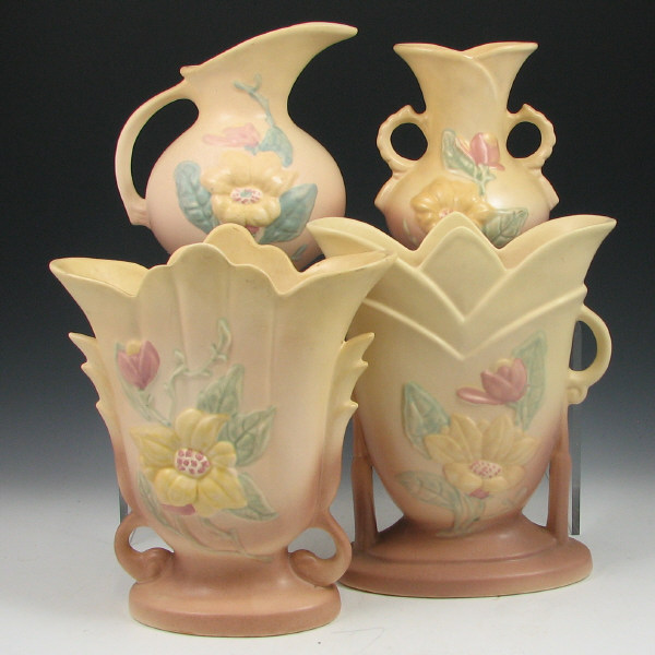 Appraisal: Hull Magnolia Matte - Vases Pitcher Lot of four Magnolia