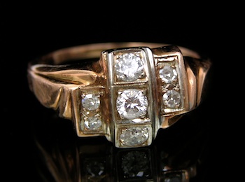 Appraisal: A Vintage Rose Gold Diamond Cluster Ring k rose gold