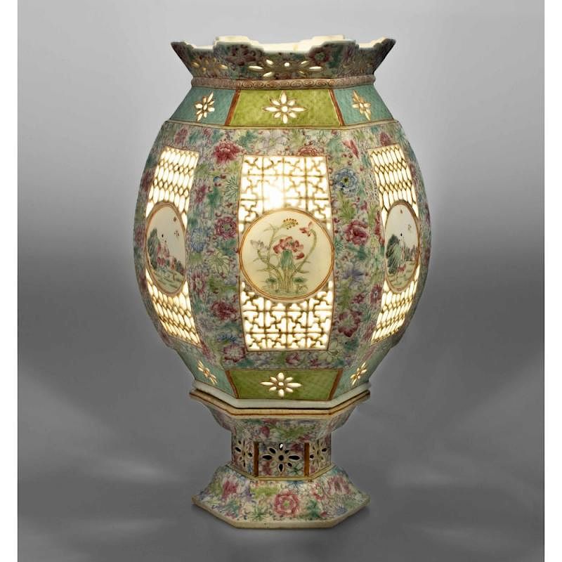 Appraisal: Chinese Porcelain Lantern th c A GBC th century Chinese