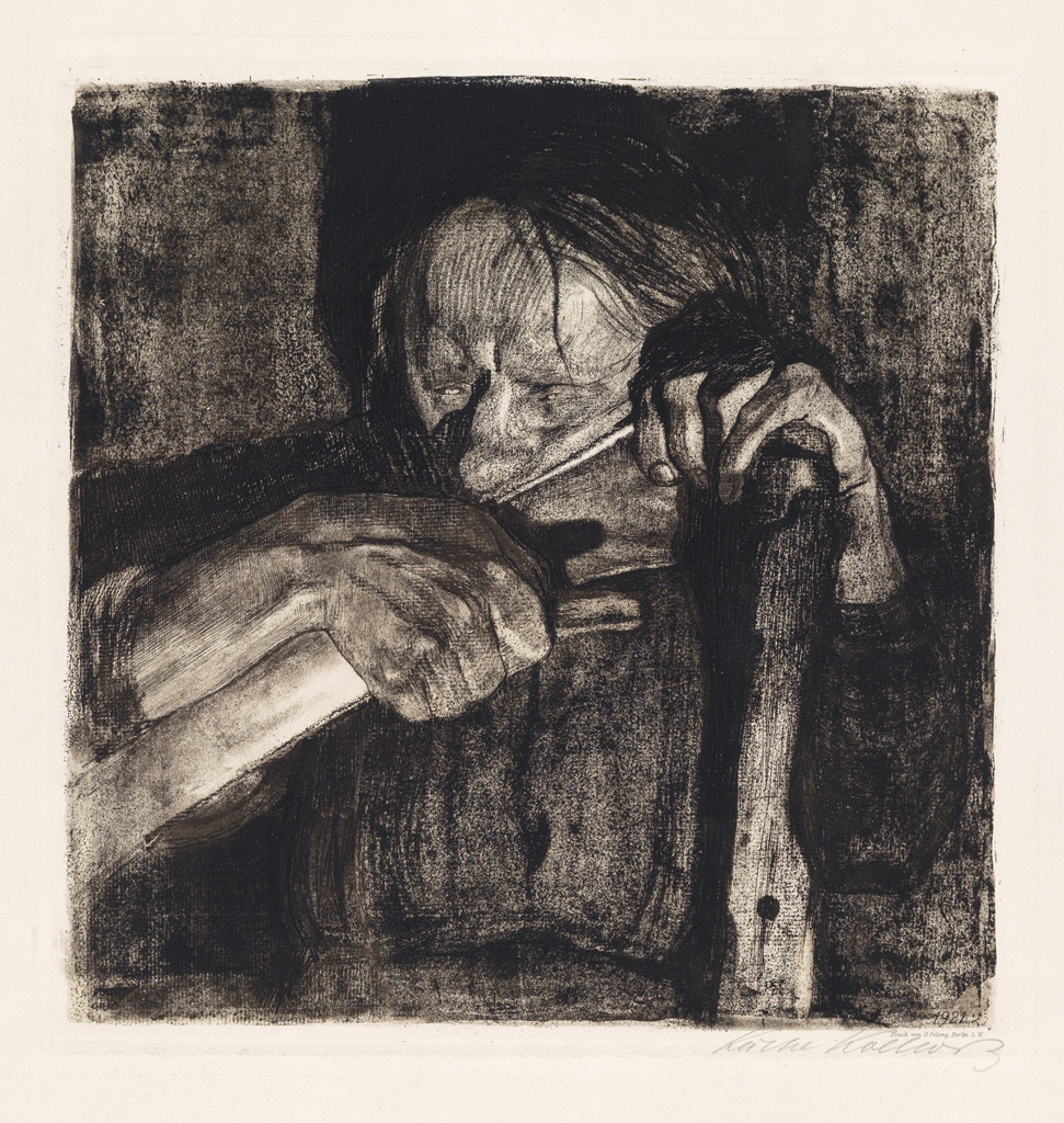 Appraisal: K THE KOLLWITZ Beim Dengeln Etching aquatint and soft-ground etching