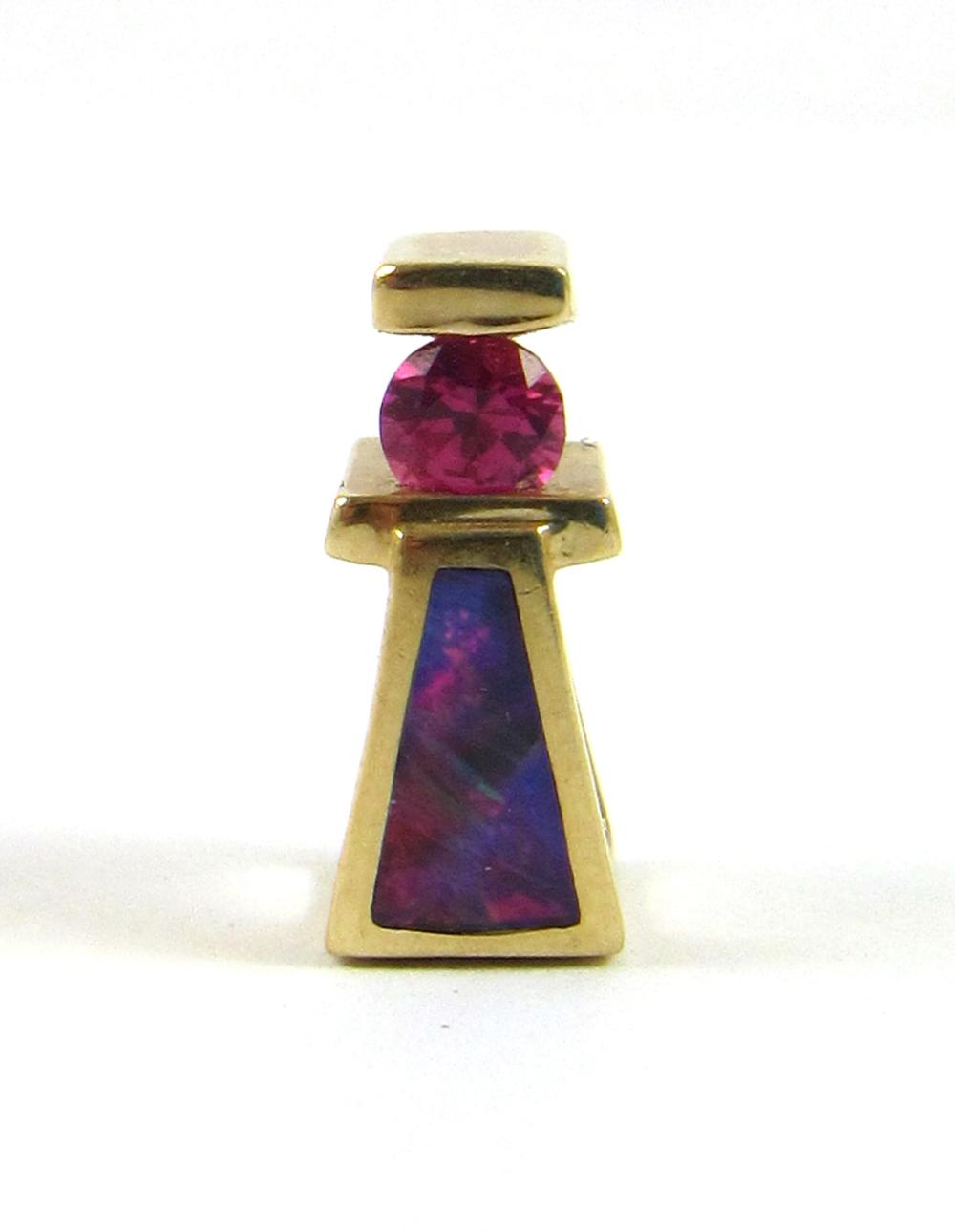 Appraisal: PINK SAPPHIRE OPAL AND FOURTEEN KARAT GOLD PENDANT The k