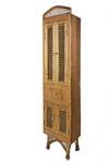 Appraisal: WICKER CORNER CABINET - Unusual Wicker Flat-Front Corner Cabinet with