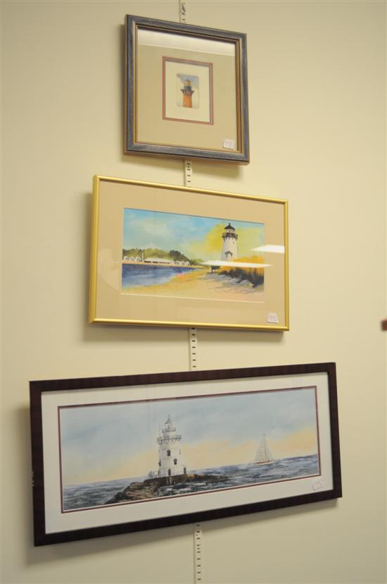 Appraisal: Philip J Chagnon watercolor of a lighthouse framed signed LR