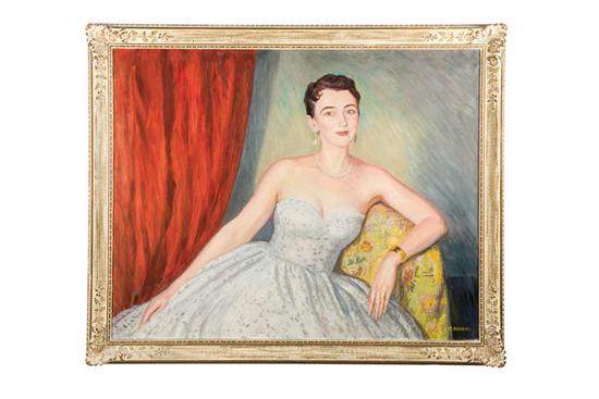 Appraisal: PORTRAIT BY H REHUCKI TWENTIETH CENTURY Oil on canvas signed