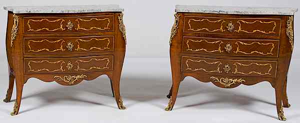 Appraisal: Louis XV-style Commodes Continental a pair of Louis XV-style commodes