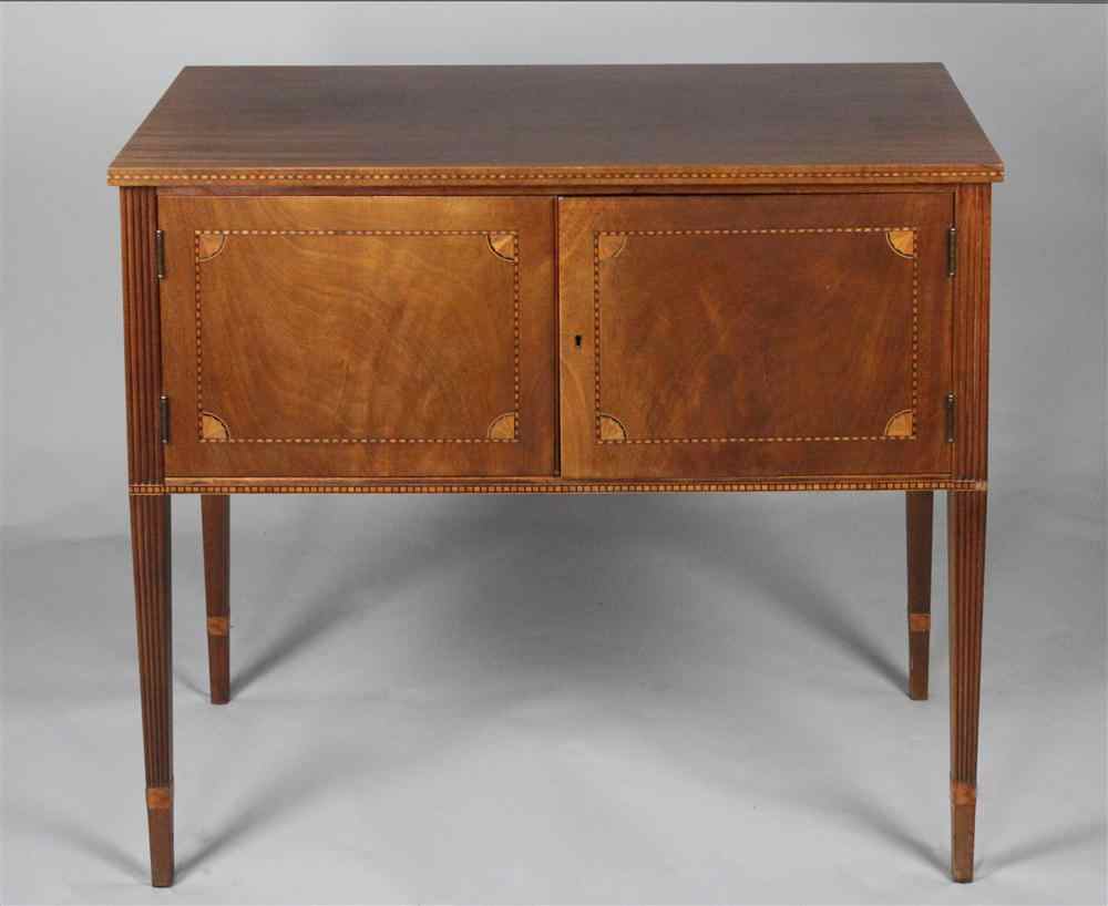 Appraisal: FEDERAL STYLE MAHOGANY INLAID SERVER having a rectangular top with