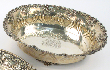 Appraisal: TIFFANY COMPANY LATE TH CENTURY STERLING SILVER OVAL BOWL ornately