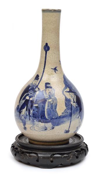 Appraisal: A CHINESE BLUE AND WHITE BOTTLE VASE POSSIBLY TH TH