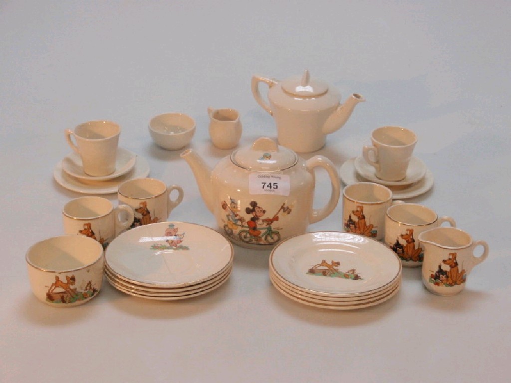 Appraisal: A child's Beswick Mickey Mouse tea set together with a