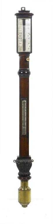 Appraisal: A VICTORIAN ROSEWOOD MARINE BAROMETER BY CHARLES PIERS signed on