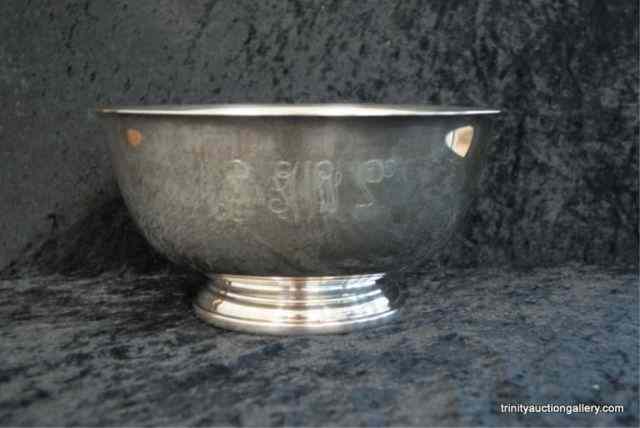 Appraisal: Gorham Silverplate Paul Revere '' Bowl YC Is monogrammed ''SWW''