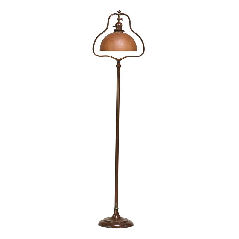 Appraisal: HANDEL Brown Mosserine floor lamp Condition Report Overall excellent original