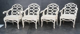 Appraisal: Set DOROTHY DRAPER style decorator Arm Chairs Decorative open loop