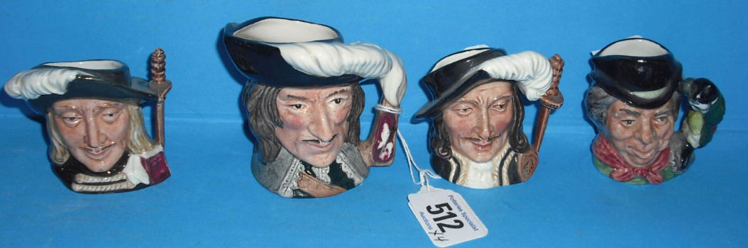 Appraisal: Royal Doulton miniature Character jugs D'artagnan D Athos D Thw