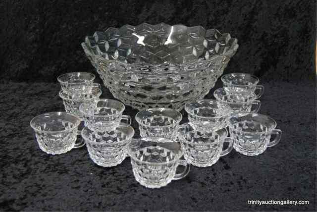 Appraisal: American Fostoria Punch Bowl Cups SetFrom an estate and produced