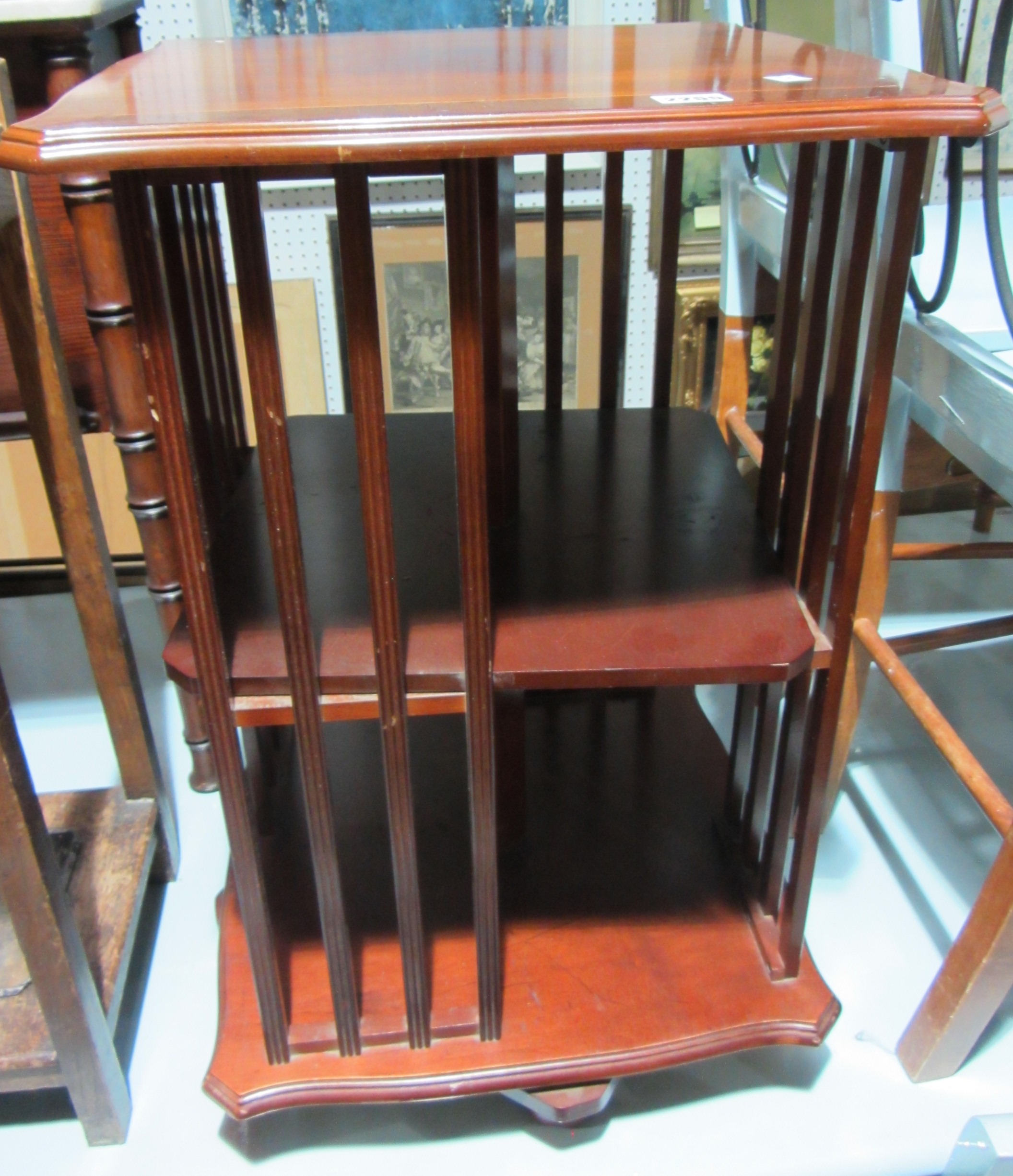 Appraisal: A mahogany revolving bookcase