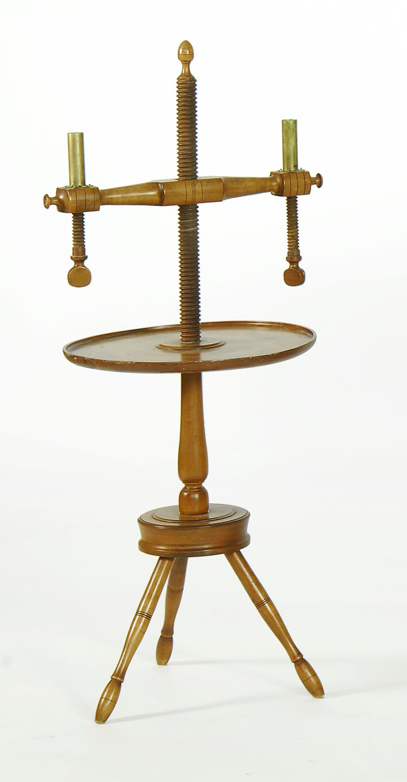 Appraisal: WALLACE NUTTING SCREW CANDLESTAND With double candle holders and bold