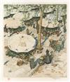 Appraisal: TAVIK F IMON Two color aquatints Marketplace in Nice x