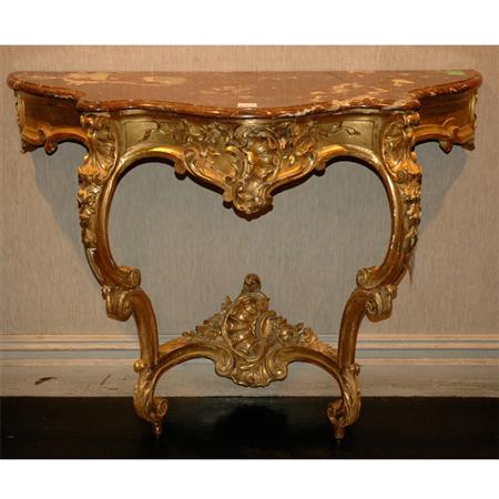 Appraisal: Louis XV Style Gilt-Wood Console Estimate -