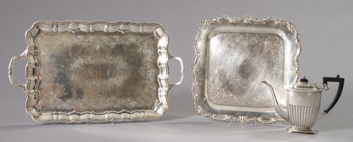 Appraisal: Three Silverplate Items comprising a Wilcox silverplate Essex Manor square