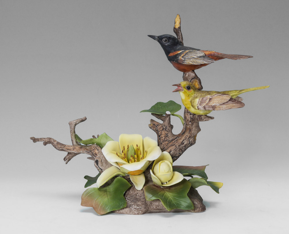 Appraisal: BOEHM PORCELAIN BIRD SCULPTURE Orchard Oriole - Measures approx ''