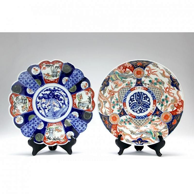 Appraisal: Two Japanese Imari Porcelain Chargers th century one with scalloped