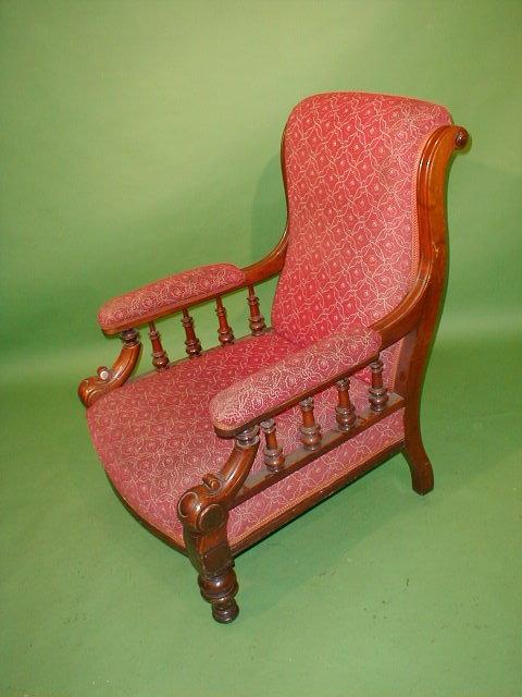 Appraisal: An early Victorian mahogany open armchair with galleried arms jewel