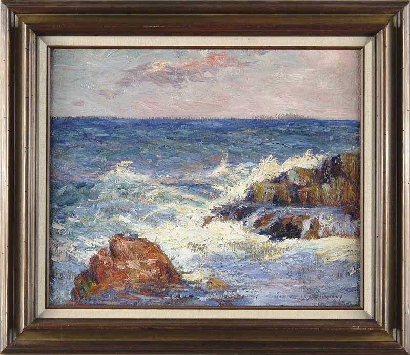 Appraisal: EDWARD REYNOLDS KINGSBURY American - COLORFUL SEASCAPE Heavy oil on