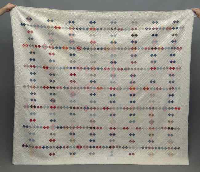 Appraisal: C geometric quilt '' x '' Worn Documented through the