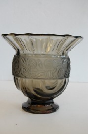 Appraisal: PART FROSTED DECO GLASS VASE