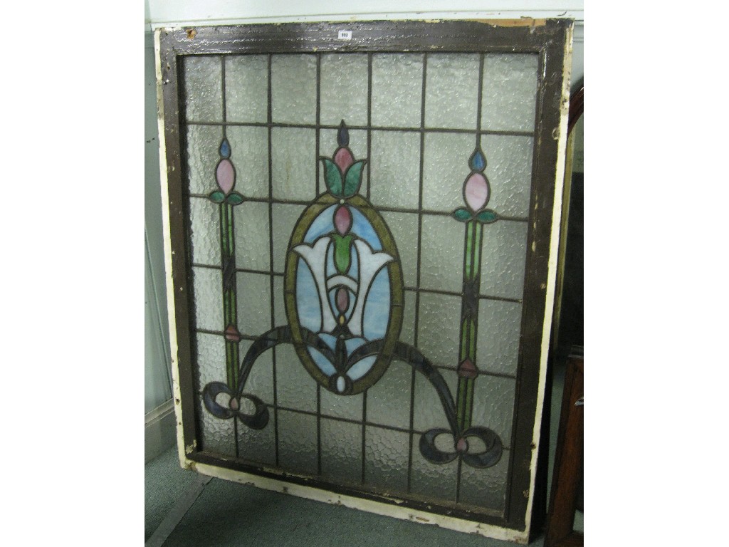 Appraisal: Victorian leaded glass window panel