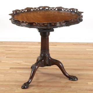 Appraisal: Nice Chippendale mahogany tilt top tea table Nice Chippendale mahogany