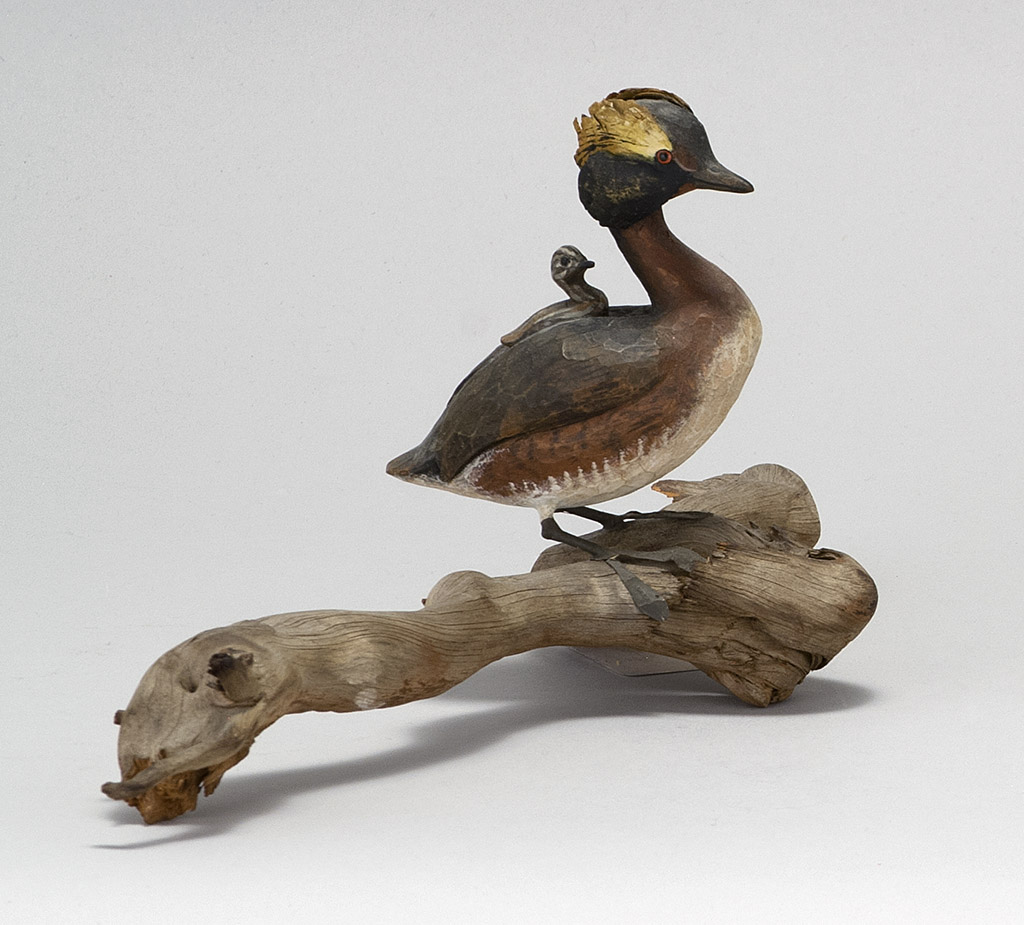 Appraisal: MINIATURE HORNED GREBE th CenturyBy Stan Sparre of Hingham Massachusetts