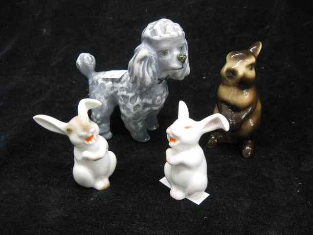 Appraisal: Animal Figurines pc bunny set by Rosenthal and a grey