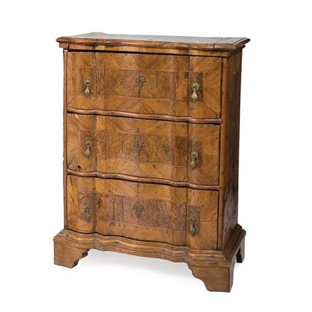 Appraisal: Italian Baroque Walnut and Olivewood Commodino Estimate -