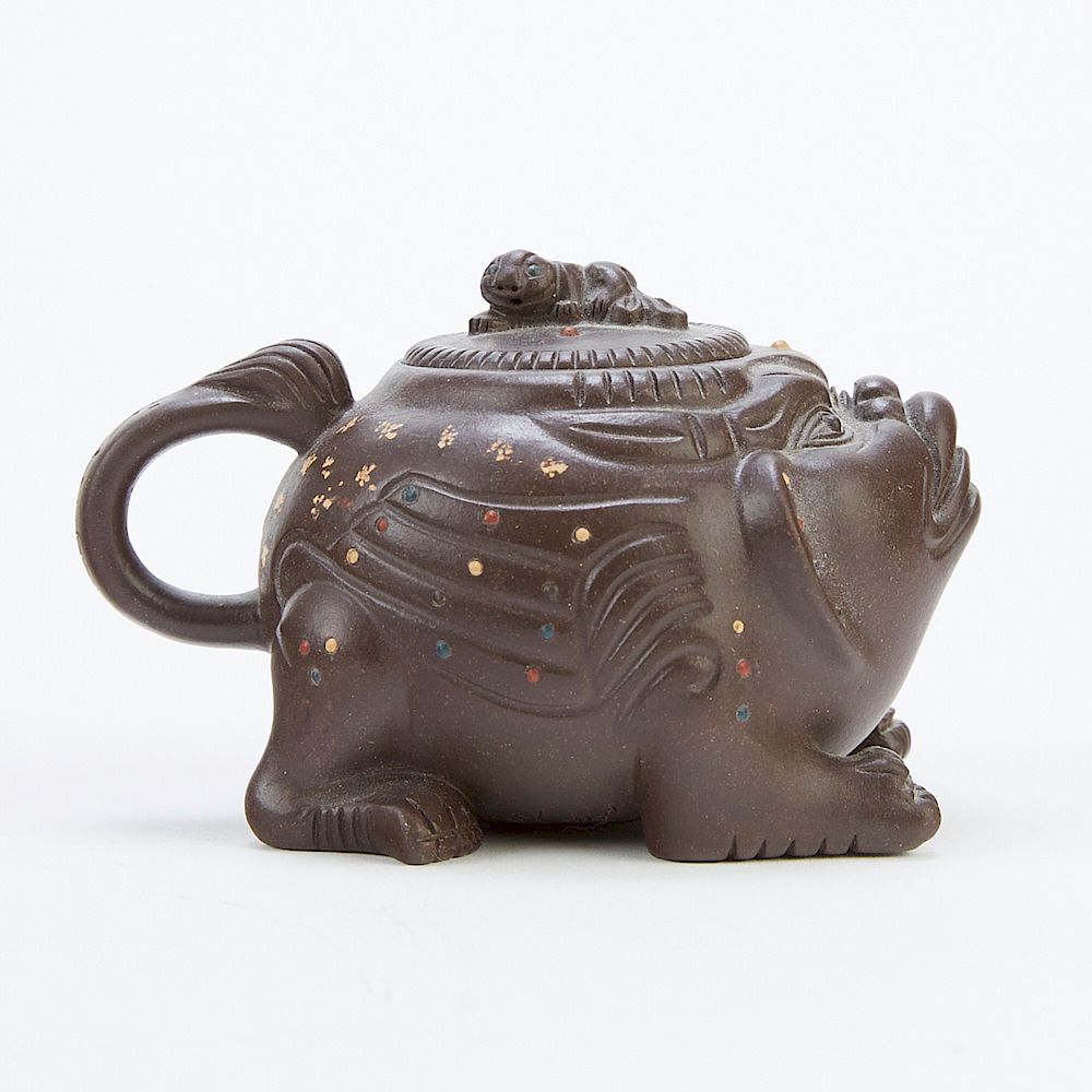 Appraisal: Chinese Antique Yixing Teapot With Inscription An excellent Yixing teapot