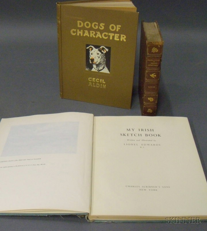 Appraisal: Three Dog and Hunting Themed Titles Aldin Cecil Dogs of