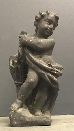 Appraisal: Lead Garden Figure Lead garden figure of a putti h