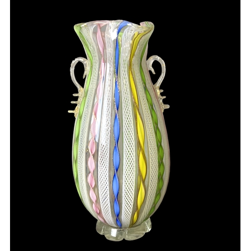 Appraisal: A Murano Zanfirico Aventurine Latticino glass vase