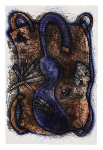 Appraisal: ELIZABETH MURRAY Blue Body Color lithograph on cream wove paper