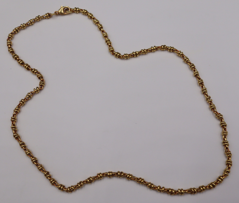 Appraisal: JEWELRY SIGNED ITALIAN KT GOLD SPIRAL LINK Necklace Stamped with