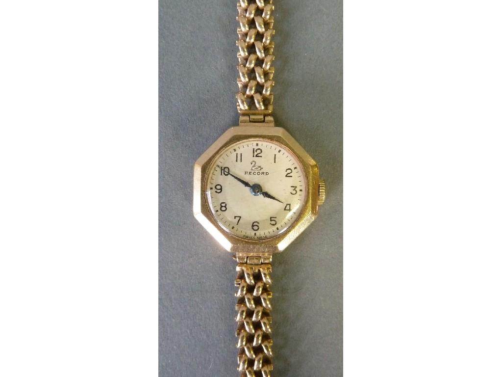 Appraisal: LADY'S RECORD SWISS ct GOLD WRIST WATCH with mechanical movement