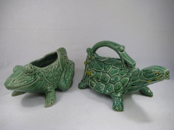 Appraisal: 's Green McCoy Turtle Flower Sprinkler Watering Can Glossy Green