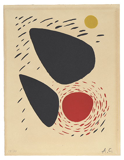 Appraisal: ALEXANDER CALDER Forms in Motion Color lithograph x mm x