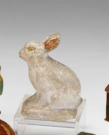 Appraisal: Painted chalkware figure of a rabbit pennsylvania th century The