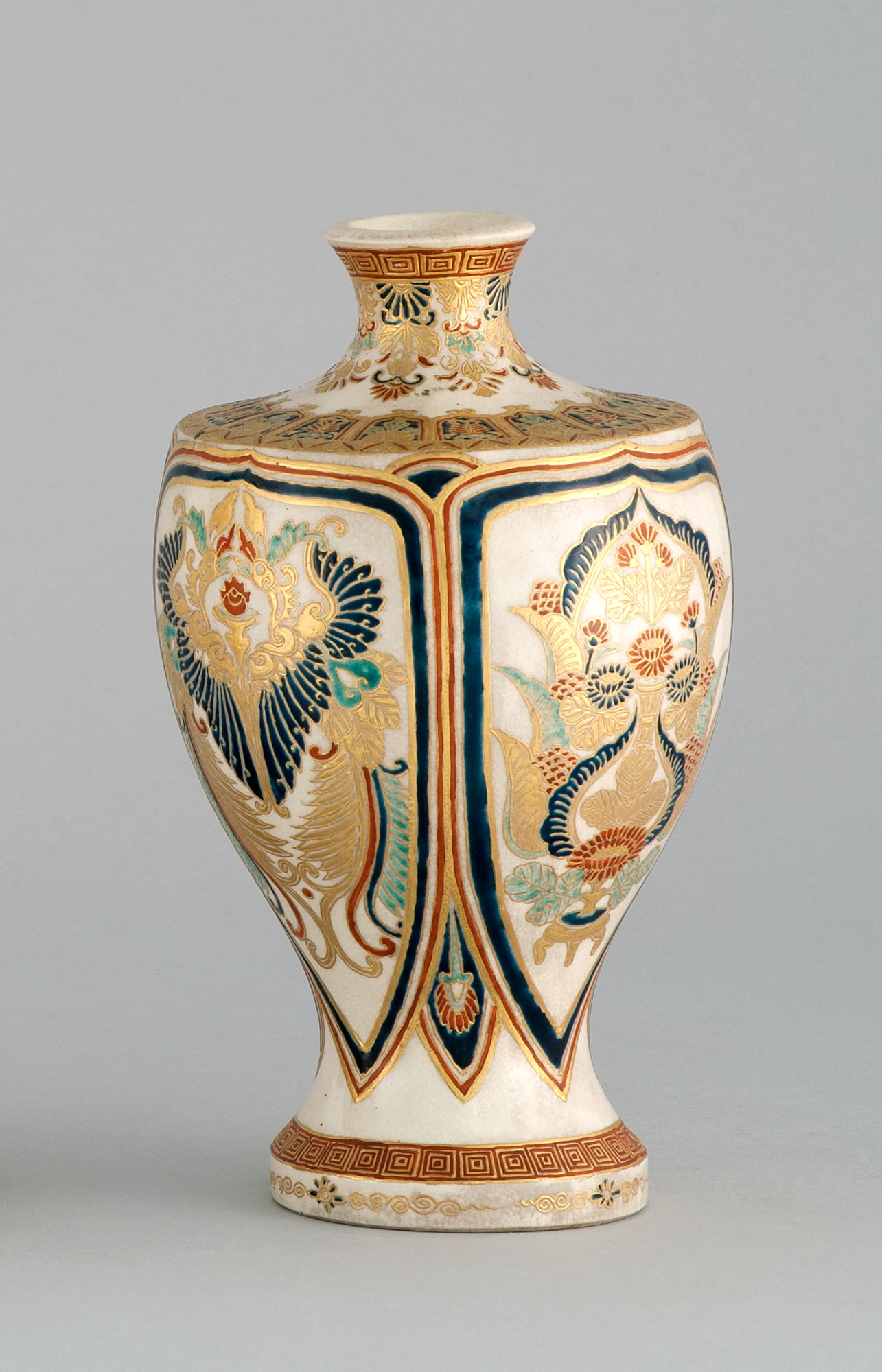 Appraisal: SATSUMA POTTERY VASE Circa In baluster form with passionflower and