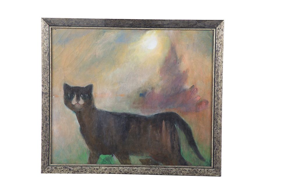 Appraisal: Perna Krick Cat American - Oil on canvas signed Perna