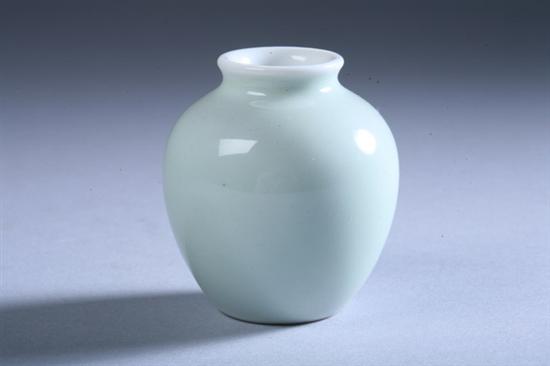 Appraisal: CHINESE CELADON PORCELAIN VASE Yongzheng underglazed blue six-character mark Ovoid-form