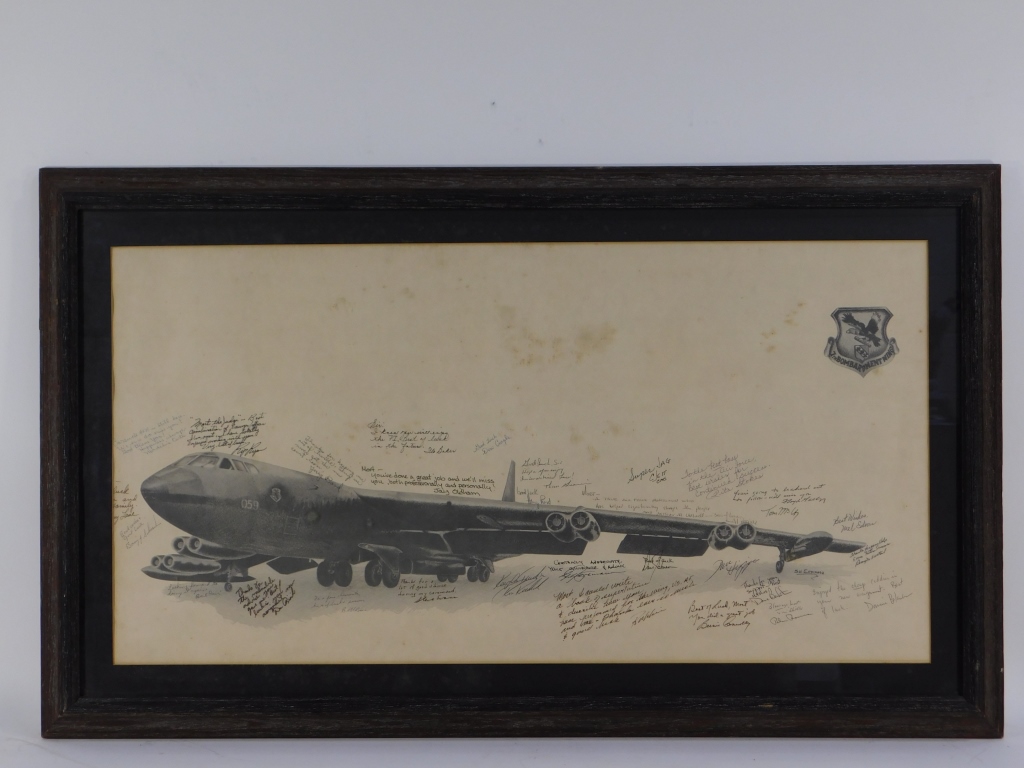 Appraisal: BOEING B- TH BOMBARDMENT WING SIGNED PRINT United States th