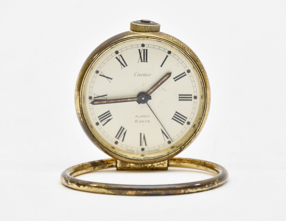 Appraisal: Cartier Traveling Alarm Clock Cartier traveling -day alarm clock with